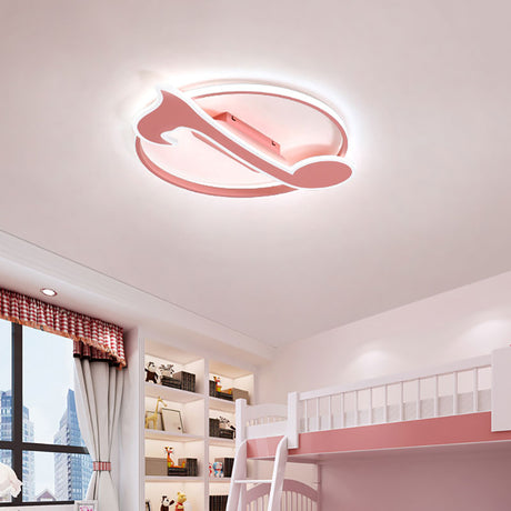Nordic Musical Note Ceiling Mount Light For Kindergarten - Acrylic Candy Colored Lamp Pink / White