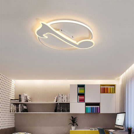 Nordic Musical Note Ceiling Mount Light For Kindergarten - Acrylic Candy Colored Lamp White / Warm
