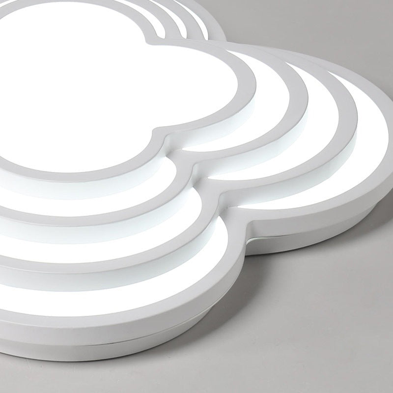 Contemporary White Led Flower Ceiling Light Fixture - Multi - Tier Acrylic Design