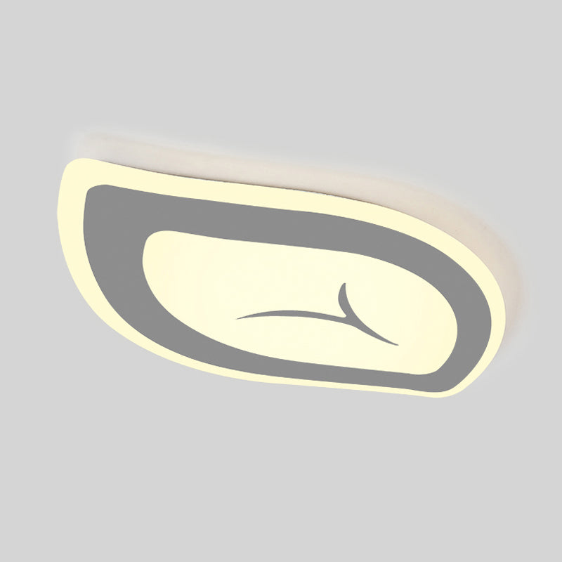 Macaron Nursing Room Led Ceiling Light Fixture - Flush Mount Acrylic Leaf Design