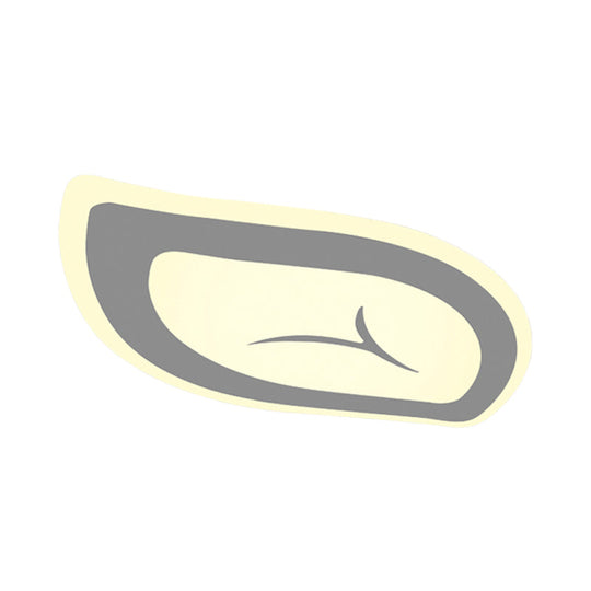 Macaron Nursing Room Led Ceiling Light Fixture - Flush Mount Acrylic Leaf Design