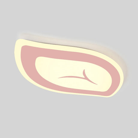 Macaron Nursing Room Led Ceiling Light Fixture - Flush Mount Acrylic Leaf Design