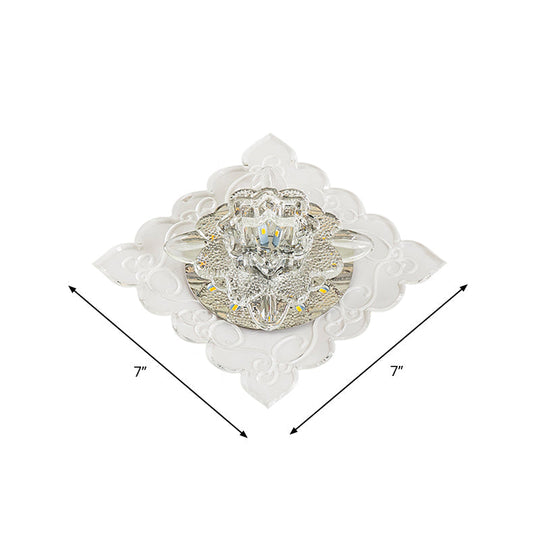 Crystal Flush Mount Led Lamp For Corridor - Elegant Ceiling Light