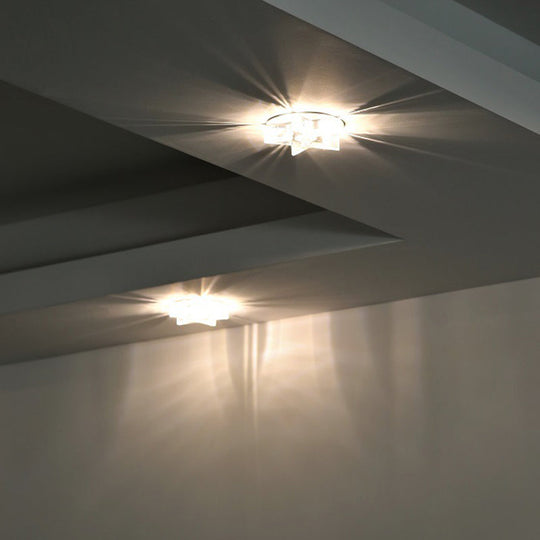 Contemporary Led Star - Shaped Crystal Ceiling Lamp For Hallway