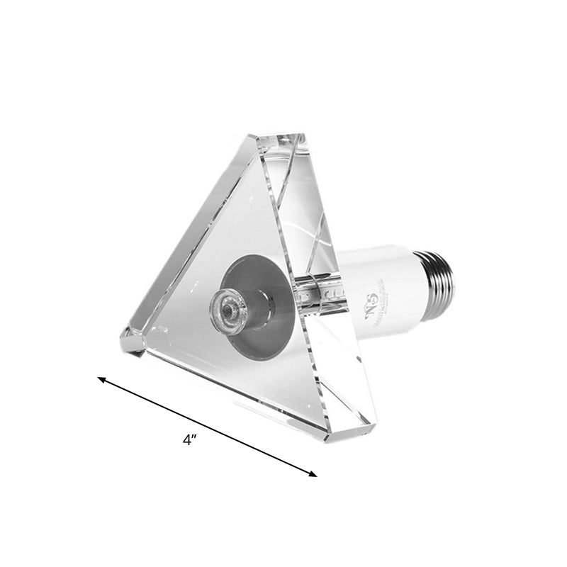 Modernist Triangle Led Ceiling Light With Clear Crystal - Flush Mount For Corridors