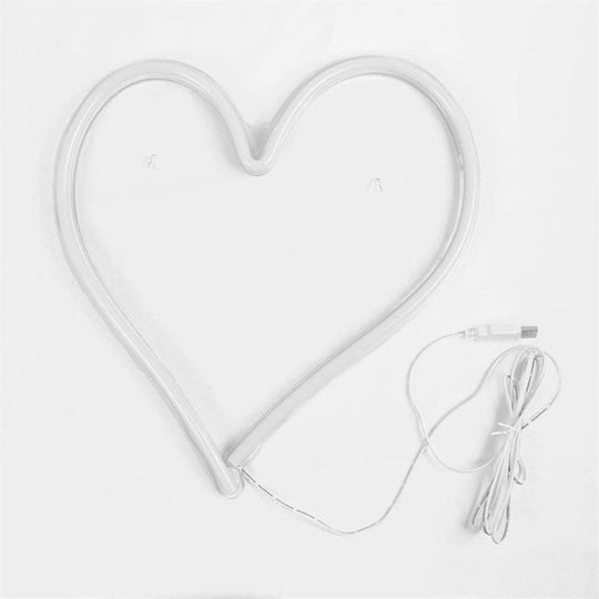 Modern White Led Usb Powered Baby Room Night Lamp With Loving Heart Design