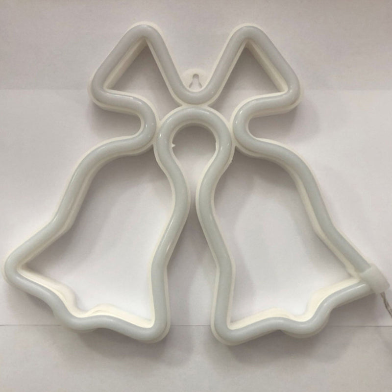 Cartoon Style White Jingle Bell Nightstand Lamp: Mini Led Plastic Wall Lighting