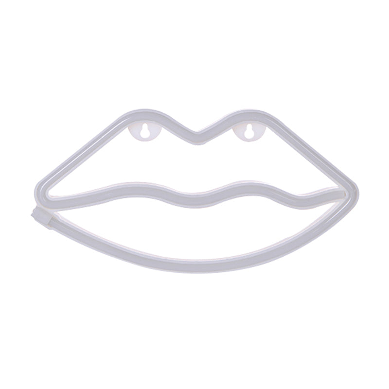 Childrens Red Lip Nightstand Light - Contemporary Led Plastic Wall Lighting For Fun And Modern Rooms