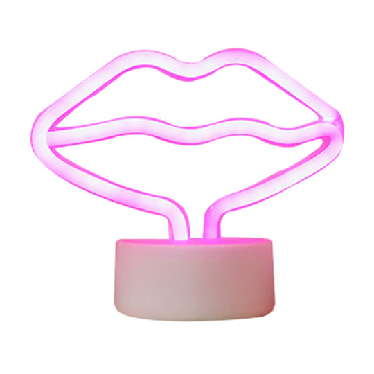 Simplicity White Lip Plastic Led Night Light For Childrens Room