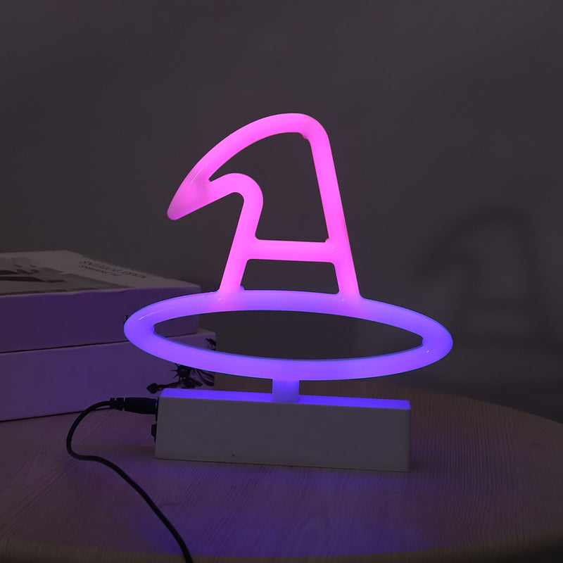 Modern Led Geometrical Nightstand Lamp - White Plastic Bedside Light For Bedroom / C