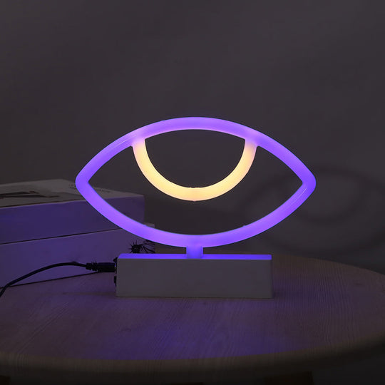 Modern Led Geometrical Nightstand Lamp - White Plastic Bedside Light For Bedroom / D