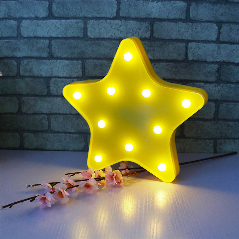 Modern Battery-Operated Led Wall Night Light - Star Stand Lighting Yellow