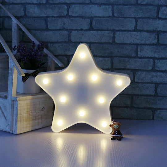Modern Battery-Operated Led Wall Night Light - Star Stand Lighting White