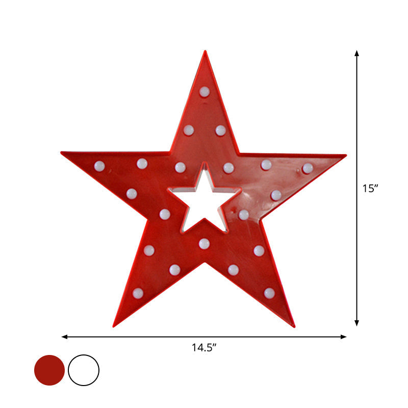 Pentastar Night Stand Lamp: Plastic Led Bedroom Lighting With Stylish Hollow-Out Design