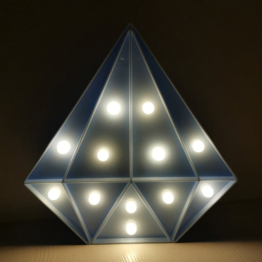 Led Bedroom Nightstand Light With Minimalist Design And Plastic Shade Blue / Diamond