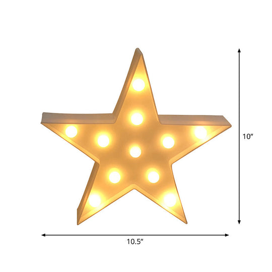 Yellow Led Nightstand Lamp - Pentacle Baby Bedroom Night Lighting Modern Plastic Style