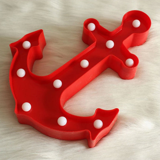 Led Wall Night Lamp For Baby Bedroom - Nordic Style Sailing Element Plastic Nightstand Lighting Red