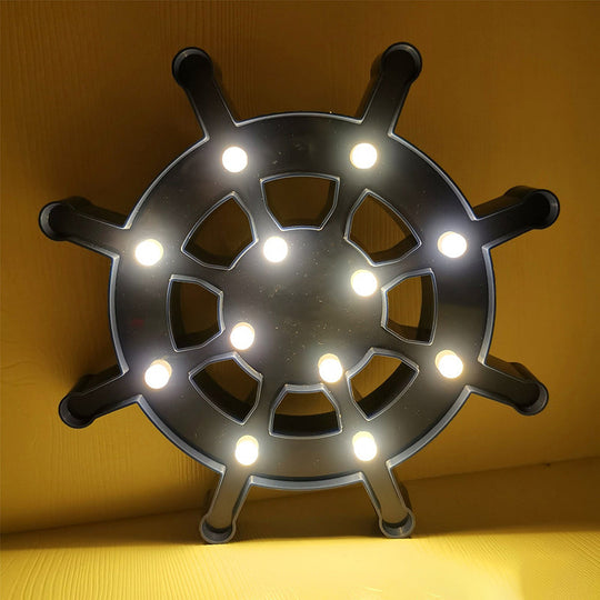 Led Wall Night Lamp For Baby Bedroom - Nordic Style Sailing Element Plastic Nightstand Lighting Blue