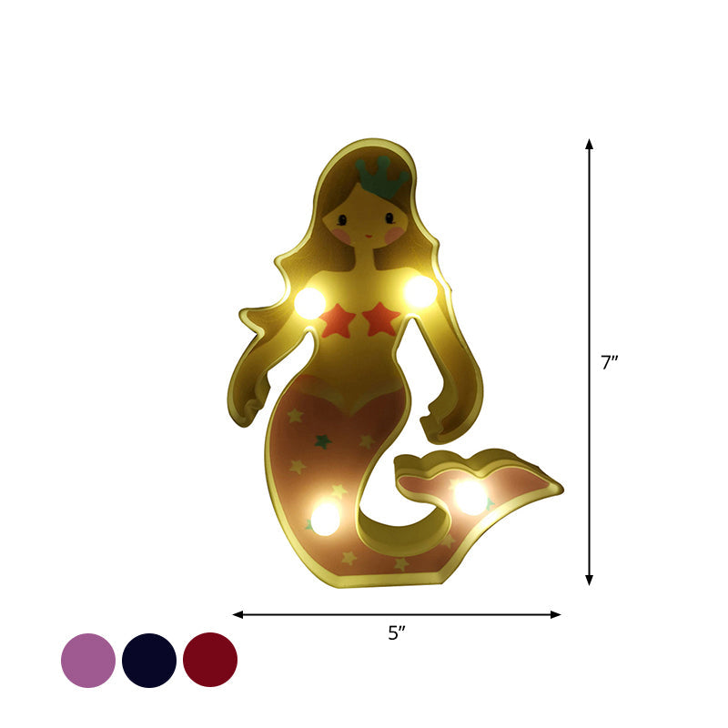 Modern Led Night Lamp For Girls Room With Funky Plastic Design