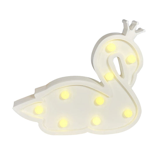Contemporary Led Swan Wall Night Lamp For Childrens Bedroom