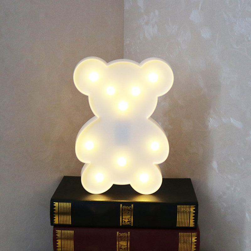 Simplicity Led Wall Night Light - Bear Nightstand Lamp For Nursery Room White