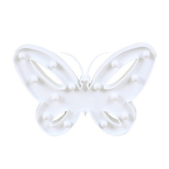 Nordic Butterfly Led Wall Night Lamp - Plastic Nightstand Lighting For Girls Bedroom White