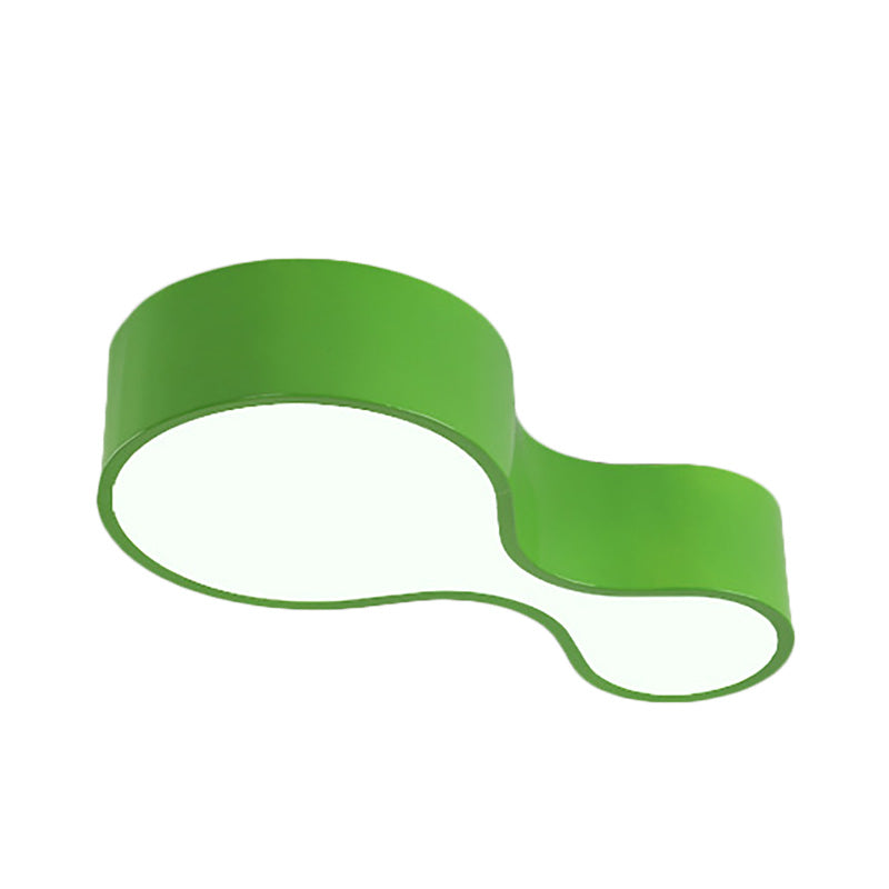 Contemporary Acrylic Led Flush Mount Light For Kindergarten - Red/Yellow/Blue/Green Gourd Shape