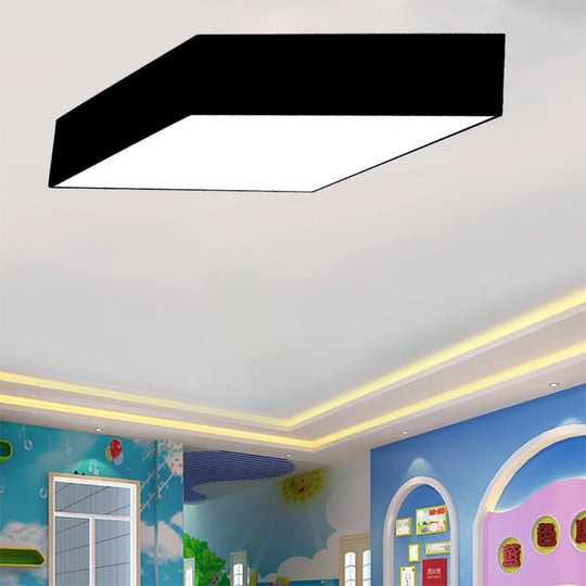 Modern Rhombus Led Ceiling Light For Kindergarten In Multiple Colors - Black White Red Yellow Green