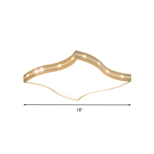 Modern Led Monochromatic Flush Mount Ceiling Light In White For Bedroom