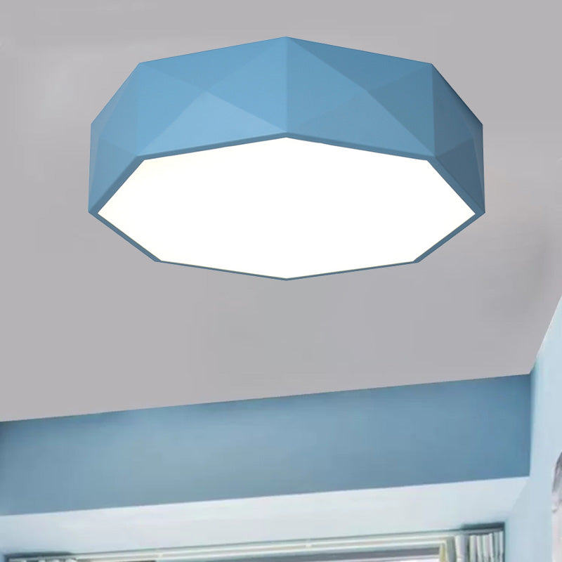 16’/20’ Dia Hexagon Macaron Acrylic Led Flush Mount Light For Girls Bedroom -