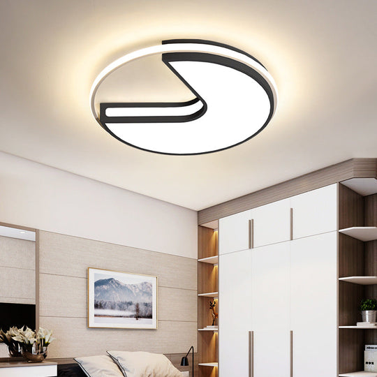 Modern Black And White Acrylic Led Ceiling Light For Hallway Black-White / 16 Warm