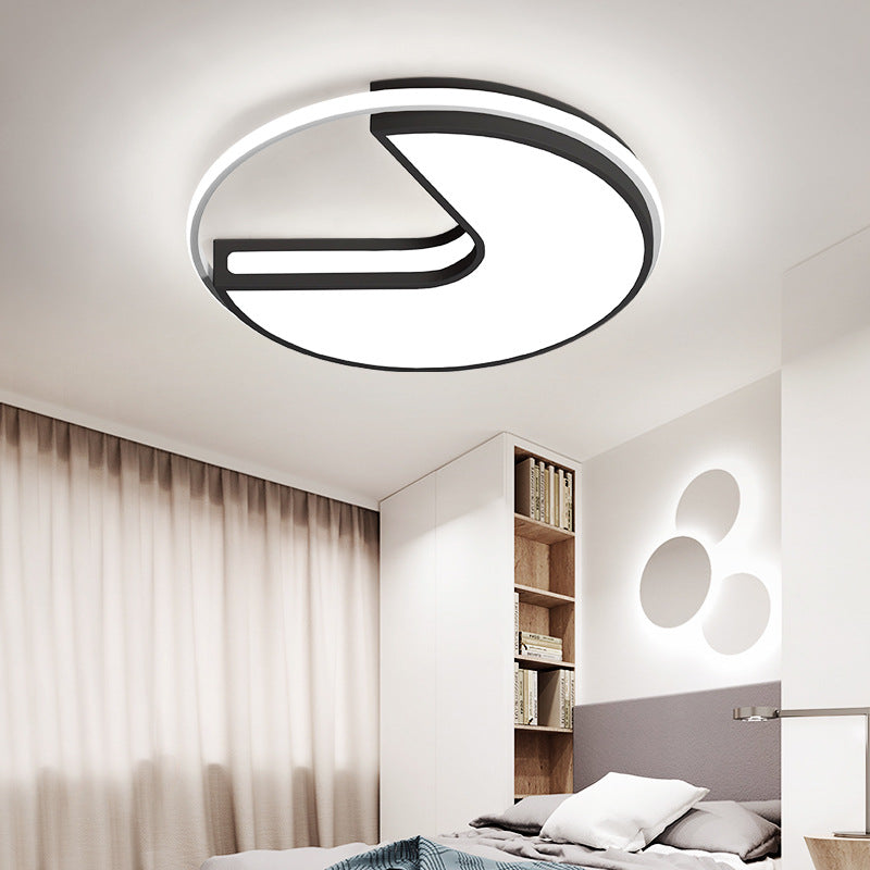 Modern Black And White Acrylic Led Ceiling Light For Hallway Black - White / 16’