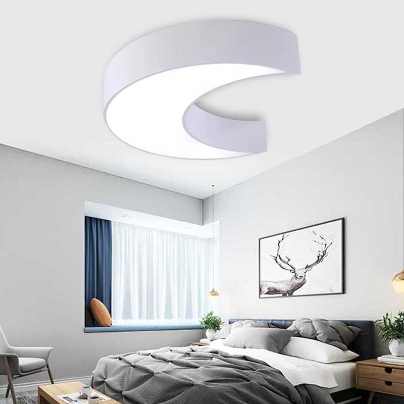 Kids’ Cartoon Moon Ceiling Light: Acrylic Flushmount Fixture For Nursing Room & Bedroom White