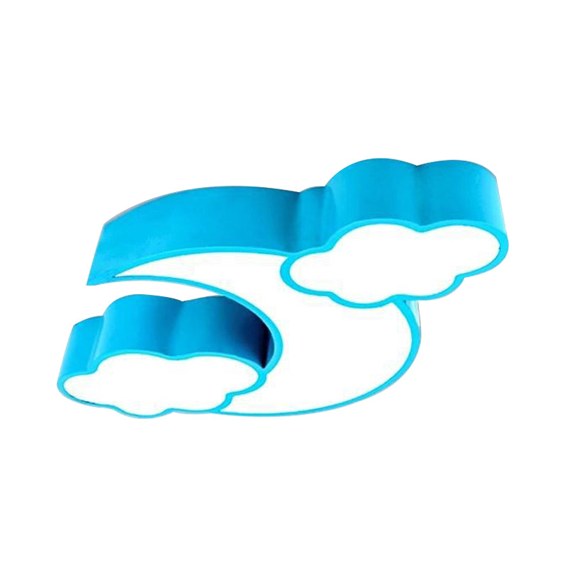 Cloudy Acrylic Flush Mount Ceiling Light For Classroom Or Childs Bedroom