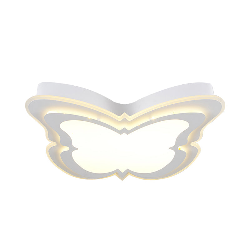 Kindergarten Ceiling Light Fixture: Cartoon Flush Mount With Butterfly Acrylic Design
