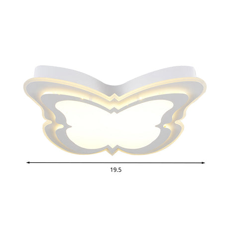 Kindergarten Ceiling Light Fixture: Cartoon Flush Mount With Butterfly Acrylic Design