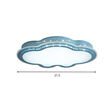 Cloud-Themed Led Flush Mount Ceiling Light For Kindergarten