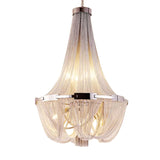 Sleek 16-Bulb Hanging Chandelier Pendant - Simple Aluminum Shade Down Lighting