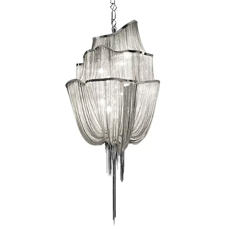 Led Aluminum Flow Chandelier Pendant Light Kit For Contemporary Living Room