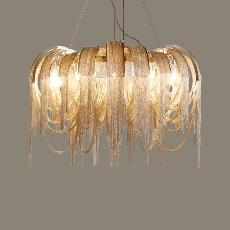 Modern Led Chandelier - Aluminum Chain Suspension Lamp For Dining Room