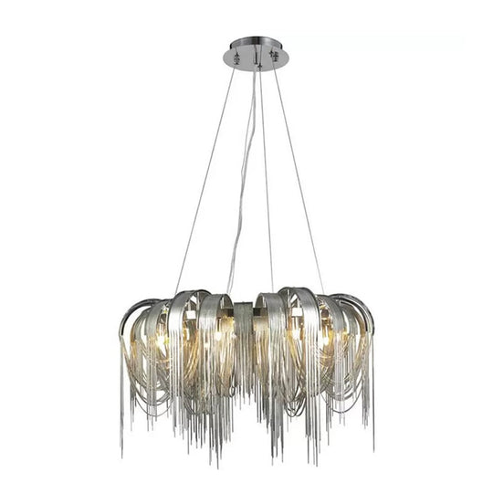 Modern Led Chandelier - Aluminum Chain Suspension Lamp For Dining Room