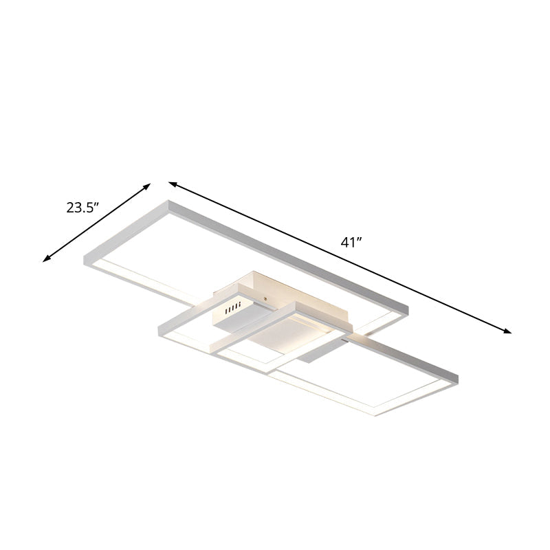 Contemporary Acrylic Led Flush Ceiling Light - 33.5’/41’ Wide Flushmount Lighting In