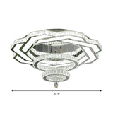 Minimalist Flush Mount Led Crystal Ring Light For Living Room Ceiling