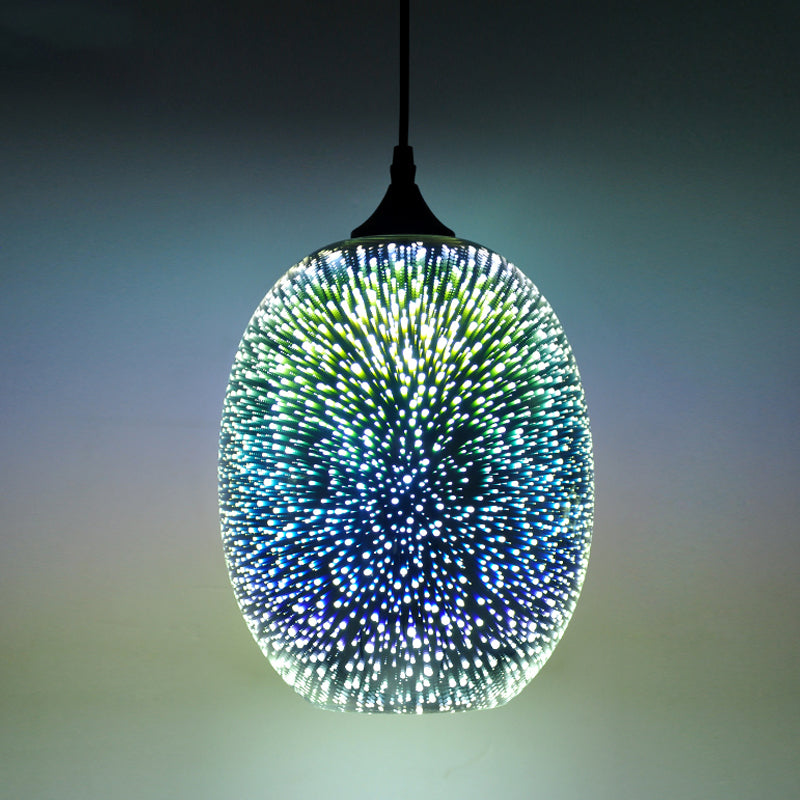 Modern Firework Glass Pendant Lamp For Dining Room With 1 Bulb - Geometry Design