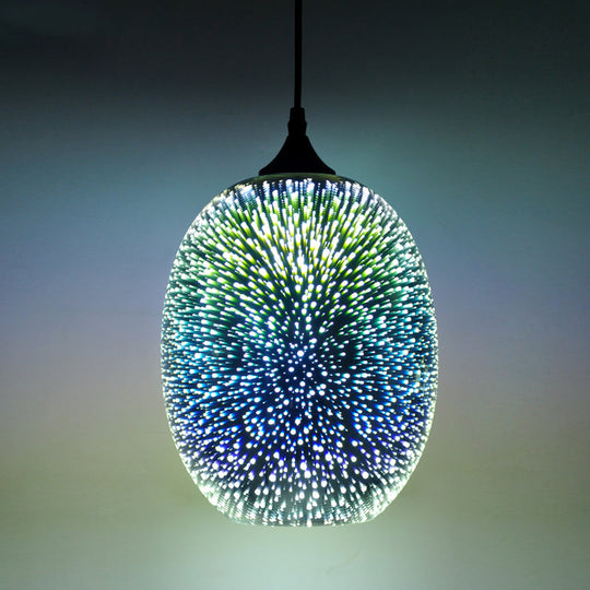 Modern Firework Glass Pendant Lamp For Dining Room With 1 Bulb - Geometry Design