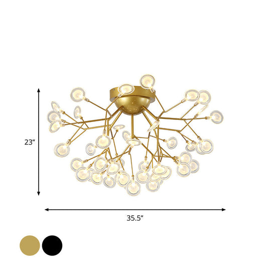 Modern Leaf-Shaped Led Ceiling Lamp For Bedroom - Acrylic Flush Mount