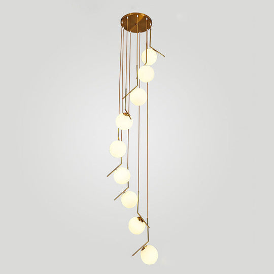 Sleek Opal Glass Pendant Lamp With Multi Light Spheres - Minimalist Design Perfect For Living Rooms