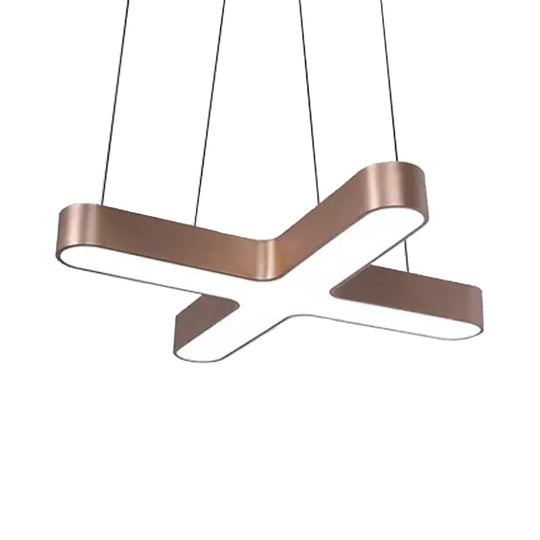 Modern White/Black/Gold Cross Hanging Lamp - 23.5’’/35.5’’ Wide Led Pendant Light With