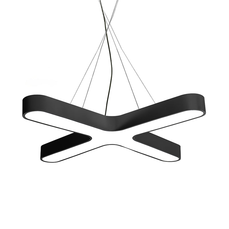 Modern White/Black/Gold Cross Hanging Lamp - 23.5’’/35.5’’ Wide Led Pendant Light With