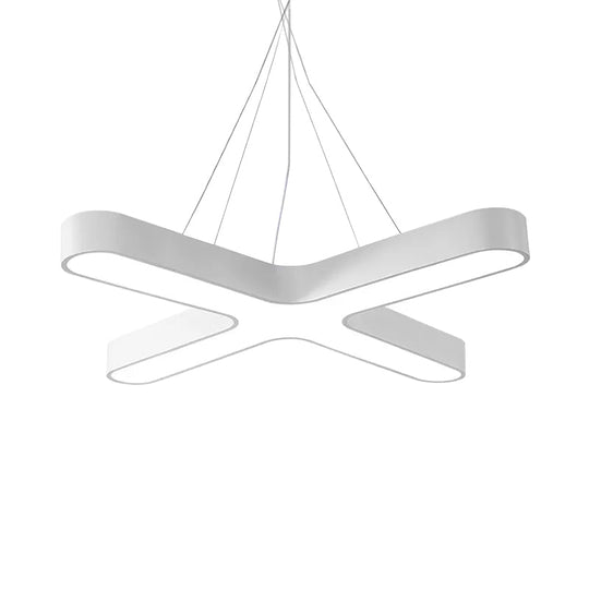 Modern White/Black/Gold Cross Hanging Lamp - 23.5’’/35.5’’ Wide Led Pendant Light With